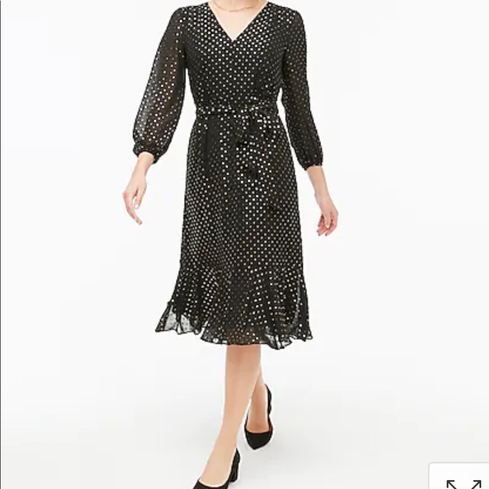 J. Crew Big Bow MIDI Dress w/ Clip Dot